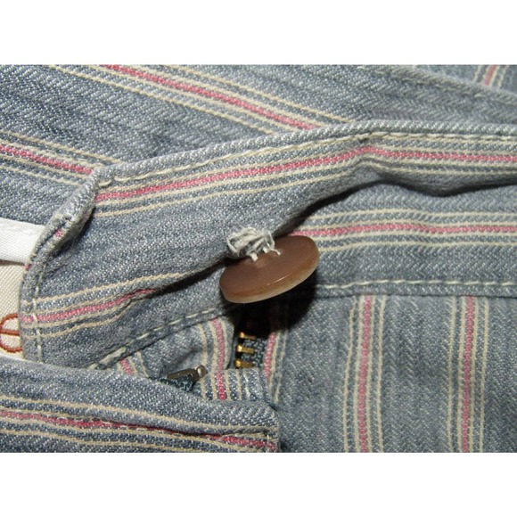 c.l.o.t.h.e.s. Women's High Waist Garden Jeans Pink Pinstripe Cuff Pants Cropped - Picture 5 of 7